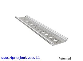 תמונה של מוצר פרופיל אלומיניום Rail-Channel סדרה 1122 - אורך 312 מ"מ, 12 חורים