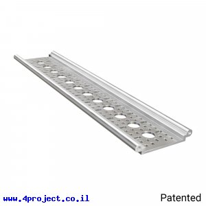 פרופיל אלומיניום Rail-Channel סדרה 1122 - אורך 312 מ"מ, 12 חורים