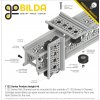 פרופיל אלומיניום Rail-Channel סדרה 1122 - אורך 360 מ"מ, 14 חורים