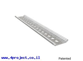 תמונה של מוצר פרופיל אלומיניום Rail-Channel סדרה 1122 - אורך 384 מ"מ, 15 חורים