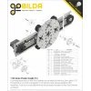 פרופיל אלומיניום Rail-Channel סדרה 1122 - אורך 384 מ"מ, 15 חורים