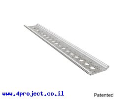 תמונה של מוצר פרופיל אלומיניום Rail-Channel סדרה 1122 - אורך 456 מ"מ, 18 חורים