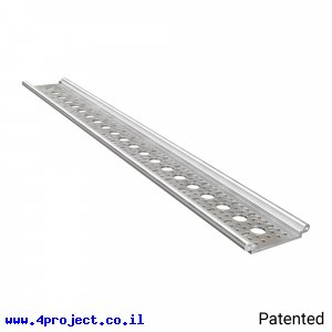 פרופיל אלומיניום Rail-Channel סדרה 1122 - אורך 528 מ"מ, 21 חורים