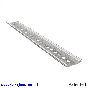 פרופיל אלומיניום Rail-Channel סדרה 1122 - אורך 528 מ"מ, 21 חורים