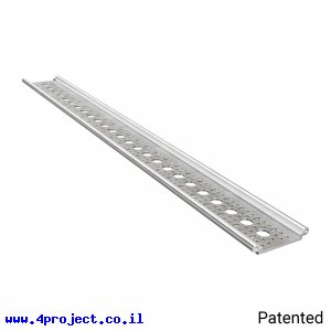 פרופיל אלומיניום Rail-Channel סדרה 1122 - אורך 624 מ"מ, 25 חורים