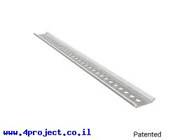 תמונה של מוצר פרופיל אלומיניום Rail-Channel סדרה 1122 - אורך 720 מ"מ, 29 חורים