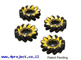 תמונה של מוצר גלגל Mecanum GripForce™ בקוטר 104 מ"מ - ערכה של 4