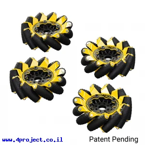 גלגל Mecanum GripForce™ בקוטר 104 מ"מ - ערכה של 4