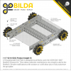 לוח גמיש מחורר תבנית goBILDA, מידות 216x352 מ"מ, 27x44 חורים, פלסטיק