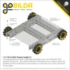 לוח גמיש מחורר תבנית goBILDA, מידות 216x352 מ"מ, 27x44 חורים, פלסטיק