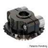 גלגל שיניים מתהדק Miter MOD1 לציר בצורת D של 6 מ"מ, 45 מעלות, פלדה - 24 שיניים