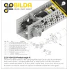 גלגל שיניים מתהדק Miter MOD1 לציר בצורת D של 6 מ"מ, 45 מעלות, פלדה - 24 שיניים