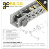 גלגל שיניים מתהדק Miter MOD1 לציר בצורת D של 6 מ"מ, 45 מעלות, פלדה - 24 שיניים