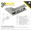 גלגל שיניים מתהדק Miter MOD1 לציר בצורת D של 6 מ"מ, 45 מעלות, פלדה - 24 שיניים