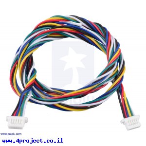כבל עם JST-SH 6pin נקבה משני הצדדים - 63 ס"מ