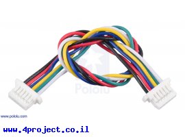 תמונה של מוצר כבל עם JST-SH 6pin נקבה משני הצדדים - 10 ס"מ