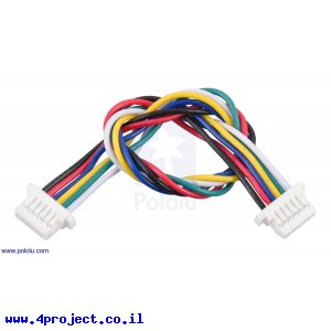 כבל עם JST-SH 6pin נקבה משני הצדדים - 10 ס"מ