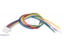 תמונה של מוצר מחבר JST-SH 6-pin עם חוטים - 12 ס"מ