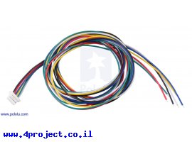 תמונה של מוצר מחבר JST-SH 6-pin עם חוטים - 75 ס"מ