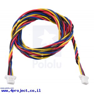 כבל עם JST-SH 4pin נקבה משני הצדדים - 63 ס"מ