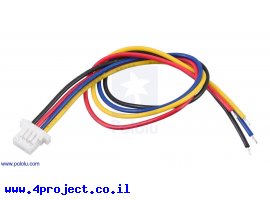 תמונה של מוצר מחבר JST-SH 4-pin עם חוטים - 12 ס"מ
