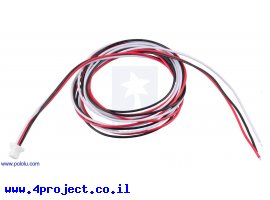 תמונה של מוצר מחבר JST-SH 3-pin עם חוטים - 75 ס"מ