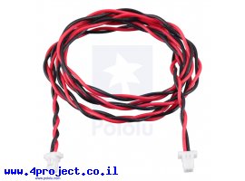 תמונה של מוצר כבל עם JST-SH 2pin נקבה משני הצדדים - 63 ס"מ