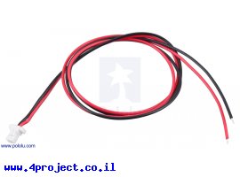 תמונה של מוצר מחבר JST-SH 2-pin עם חוטים - 30 ס"מ