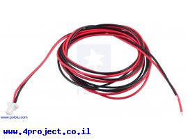 תמונה של מוצר מחבר JST-SH 2-pin עם חוטים - 75 ס"מ