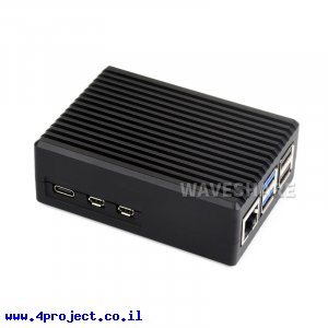 מארז לכרטיסי Raspberry PI 5 - אלומיניום סגור עם חריצים