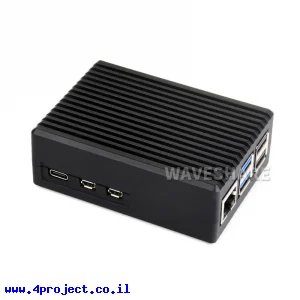 מארז לכרטיסי Raspberry PI 5 - אלומיניום סגור עם חריצים