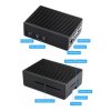 מארז לכרטיסי Raspberry PI 5 - אלומיניום סגור עם חריצים
