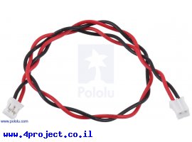 תמונה של מוצר כבל עם JST-PH 2pin נקבה משני הצדדים - 25 ס"מ