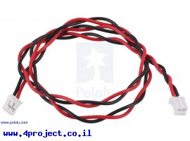 תמונה של מוצר כבל עם JST-PH 2pin נקבה משני הצדדים - 40 ס"מ