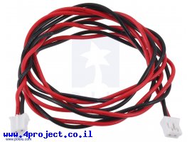 תמונה של מוצר כבל עם JST-PH 2pin נקבה משני הצדדים - 63 ס"מ