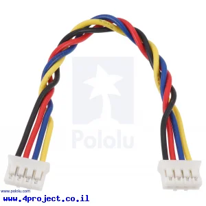 כבל עם JST-PH 4pin נקבה משני הצדדים - 10 ס"מ