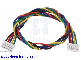 תמונה של מוצר כבל עם JST-PH 5pin נקבה משני הצדדים - 25 ס"מ