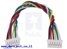 תמונה של מוצר כבל עם JST-PH 6pin נקבה משני הצדדים - 10 ס"מ