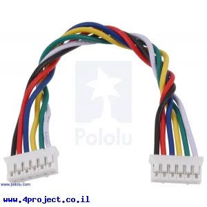 כבל עם JST-PH 6pin נקבה משני הצדדים - 10 ס"מ