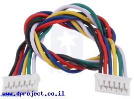 תמונה של מוצר כבל עם JST-PH 6pin נקבה משני הצדדים - 16 ס"מ