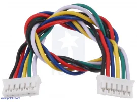 תמונה של מוצר כבל עם JST-PH 6pin נקבה משני הצדדים - 16 ס"מ