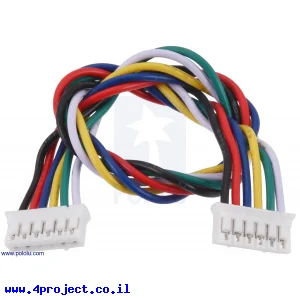 כבל עם JST-PH 6pin נקבה משני הצדדים - 16 ס"מ