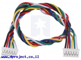 תמונה של מוצר כבל עם JST-PH 6pin נקבה משני הצדדים - 25 ס"מ