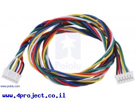 תמונה של מוצר כבל עם JST-PH 6pin נקבה משני הצדדים - 63 ס"מ