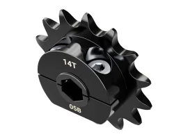 תמונה של מוצר גלגל שיניים מתהדק לשרשרת 8mm, לציר 8 מ"מ בצורת REX, פלדה - 14 שיניים