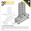 חיבור תמיכת זווית 90 מעלות, חור 1 עם הברגה - חבילה של 12