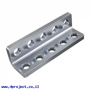 חיבור תמיכת זווית 90 מעלות, 5 חורים עם הברגה - חבילה של 4