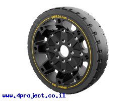תמונה של מוצר גלגל Hogback בקוטר 96 מ"מ לתבנית goBILDA, ציר 14 מ"מ