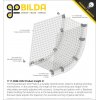 לוח גמיש מחורר תבנית goBILDA, מידות 88x352 מ"מ, 11x44 חורים, פלסטיק