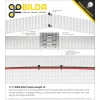 לוח גמיש מחורר תבנית goBILDA, מידות 88x352 מ"מ, 11x44 חורים, פלסטיק